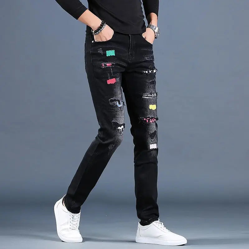 Jean Brode Patches Harajuku Slim Korean