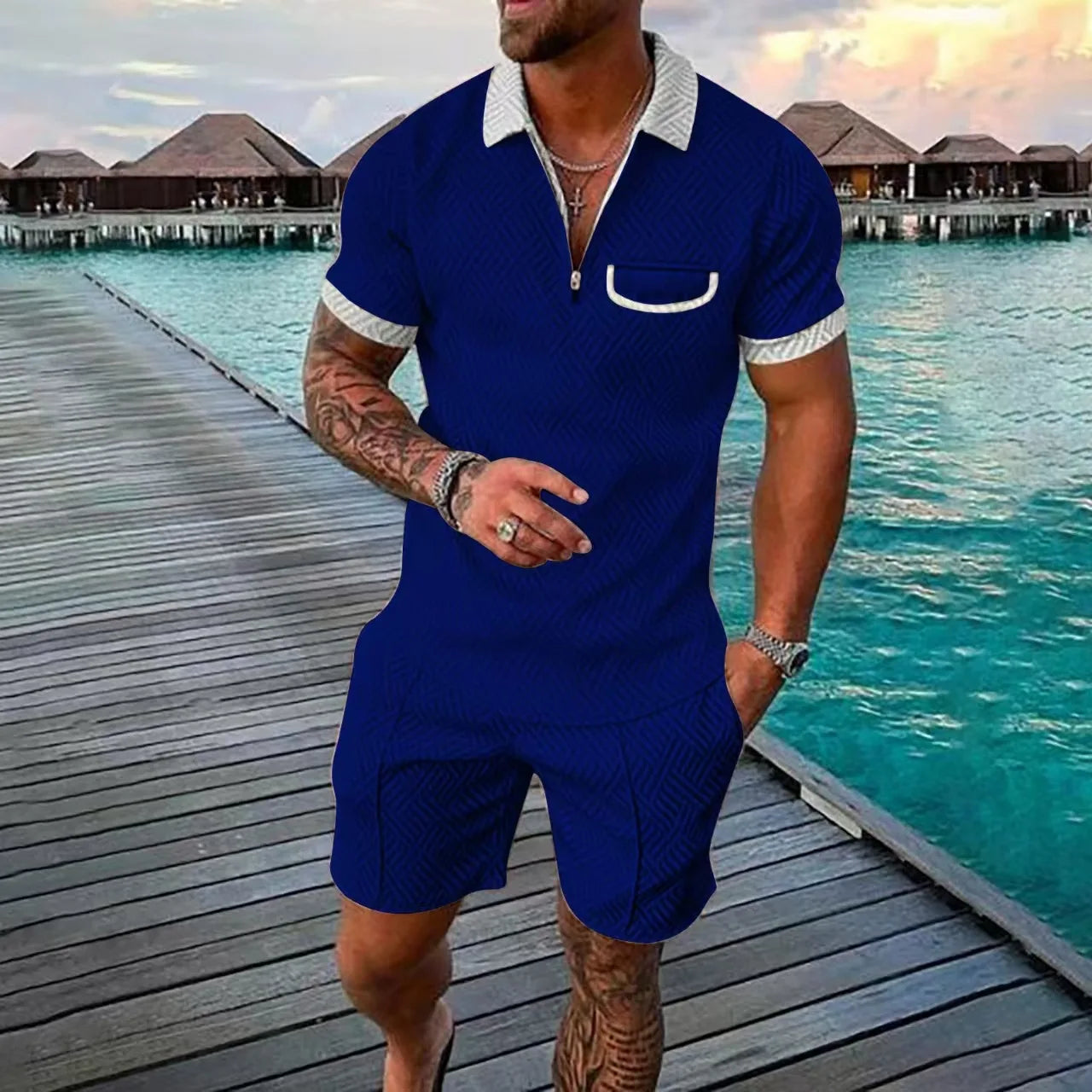 Ensemble Short Top 3D Digital Zippe