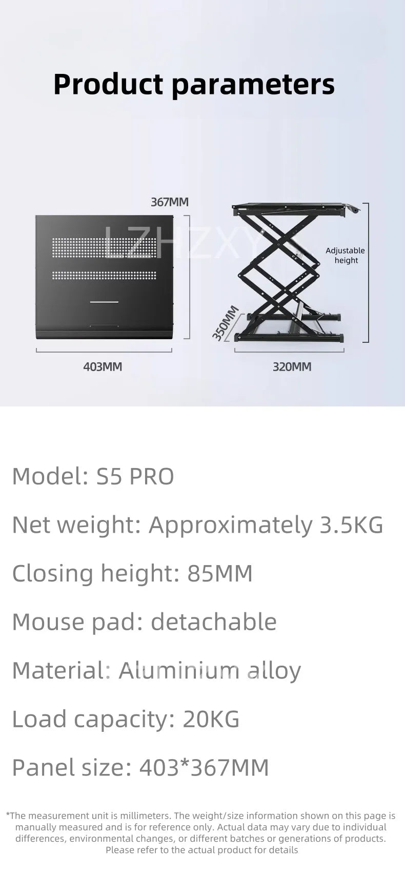 Standing laptop height-adjustable desk folding desktop height-adjustable frame and eye-level stand Laptop Parts Accessories
