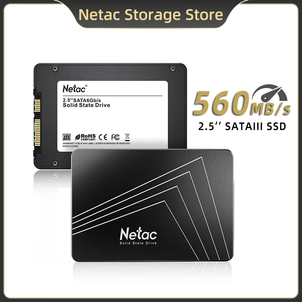 Netac 2.5'' SATA SSD 128gb 256gb 512gb 1tb 2tb 4tb Hard Drive Internal SATA3 Solid State Drive for PC
