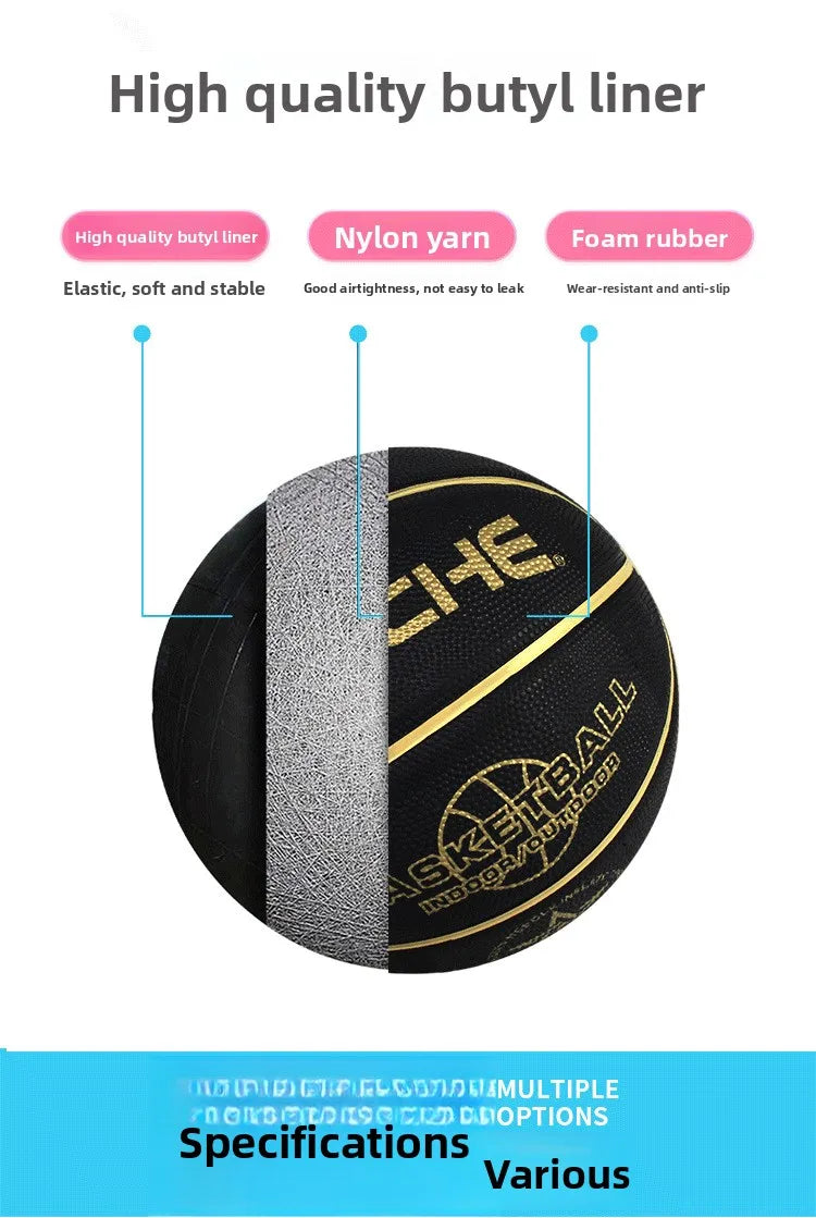 Ballon de Basket "Luxury Gold" - Noir & Or Composite