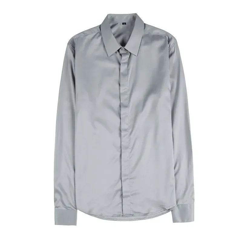Chemise ML Homme Slim Uni Luxe
