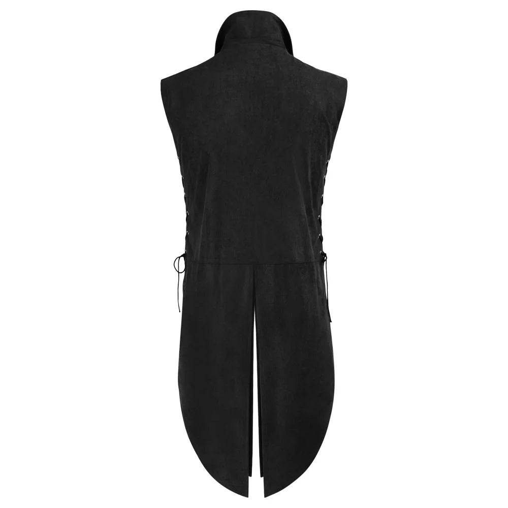 New Man's Fantasy Medieval Tunic Renaissance Vest Up Outerwear Eif Warrior Coats Outerwear Pirate Clothing Halloween Costume
