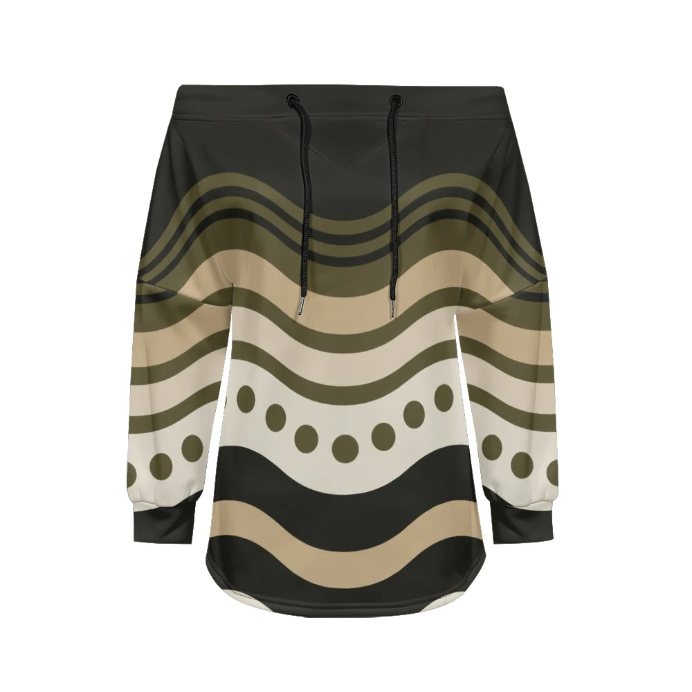 Sweat Off-Shoulder - Motifs Rayures & Pois