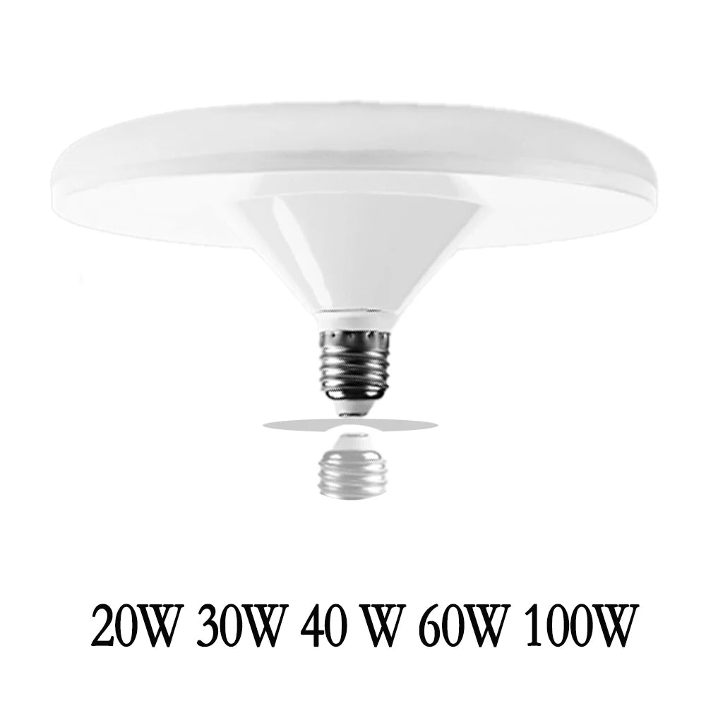 220V E27 Super Bright LED Bulb 20W 30W 40W 60W 100W UFO Leds Lights Indoor Cold White Lighting Table Lamps Garage Light