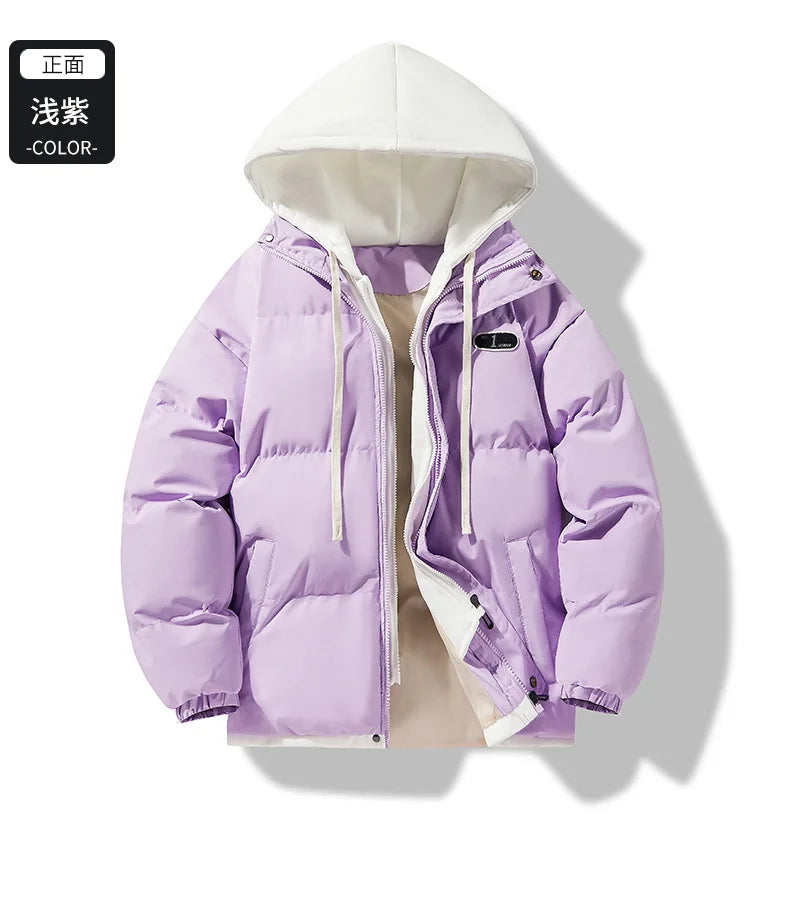 Manteau Faux 2 Pieces Homme Hiver Hood