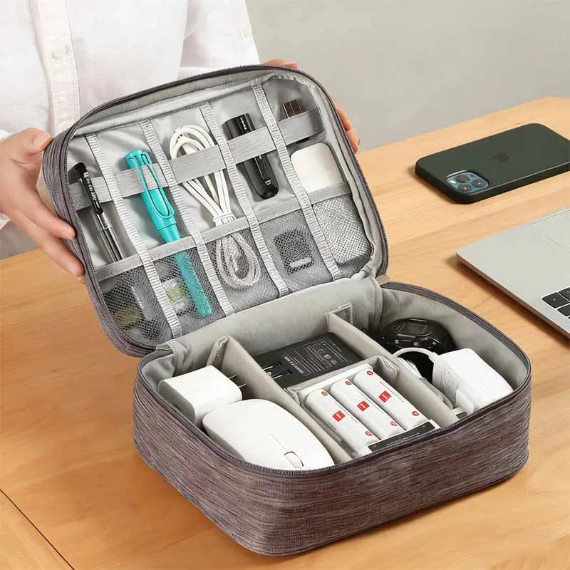 1/Ppcs Electronic Product Storage Bag Waterproof Electronic Storage Bag Portable USB Data Cable Charger Plug Storage Bag