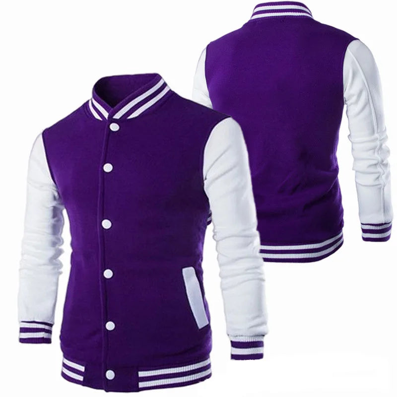 Hoodies Men/Boy Baseball Jacket Men Fashion Design Wine Red Mens Slim Fit College Varsity Jacket Men Harajuku Sweatshirt
