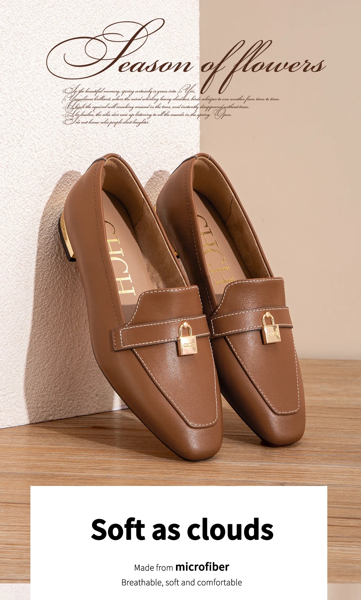 CHCH Women's Flat Shoes 2025 Autumn New Comfortable Cow Leather Black Business Commuter Women's Shoes