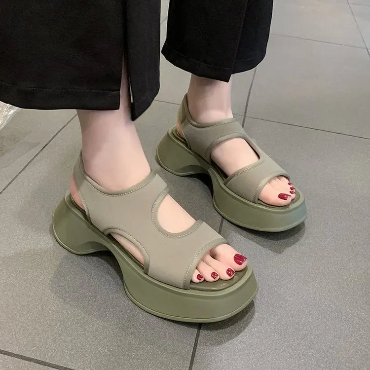 Compensées pour Femme Chaussures à Semelles, Sandales de dehors à Semelle Souple, Marche en Plein Air, à la Mode