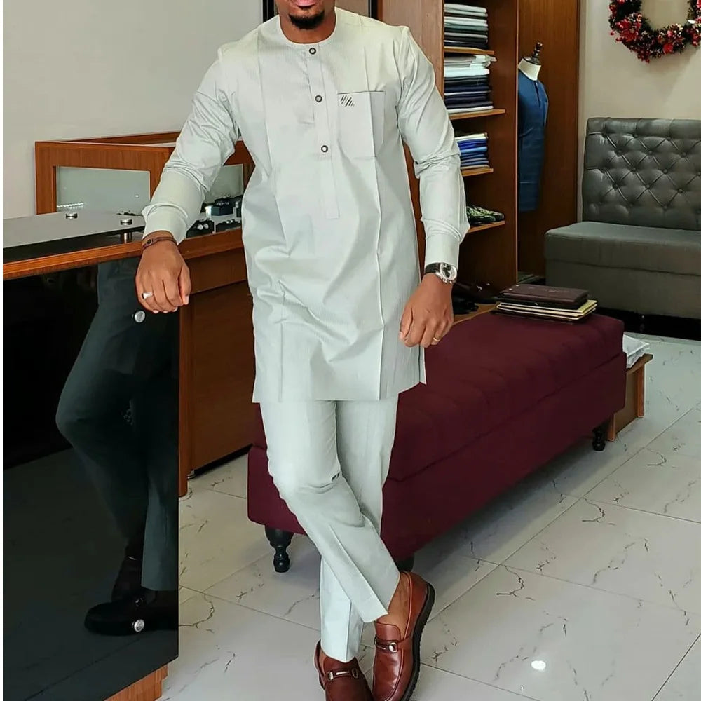 Ensemble Kaftan Africain Brode 2 Pieces