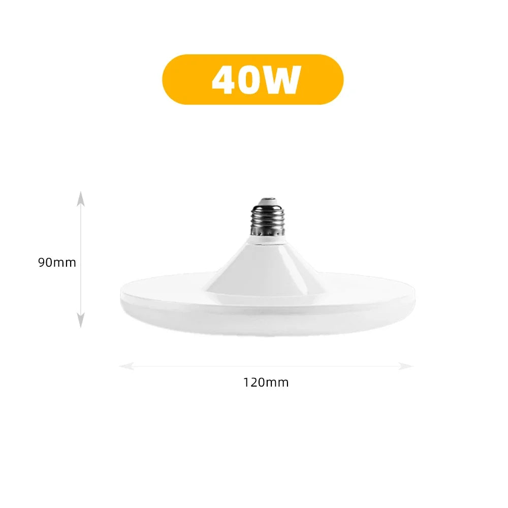 220V E27 Super Bright LED Bulb 20W 30W 40W 60W 100W UFO Leds Lights Indoor Cold White Lighting Table Lamps Garage Light
