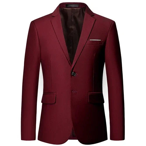 Blazer Homme Uni Mariage Casual Luxe