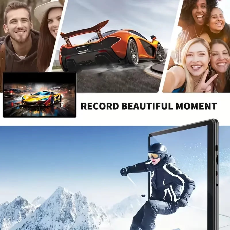 Portable Android 15 Tablet 8GB+256GB, 4000mAh Long Battery, HD Camera for Remote Work & Study