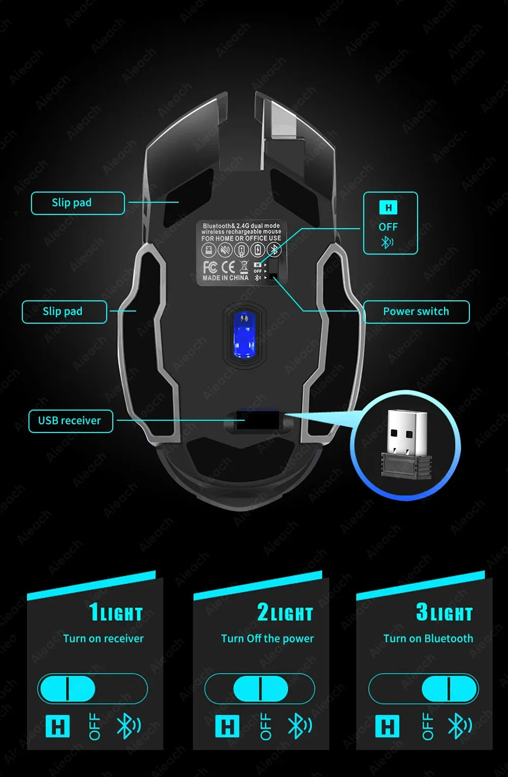 Souris Gaming "Obsidian" - Triple Mode & RGB