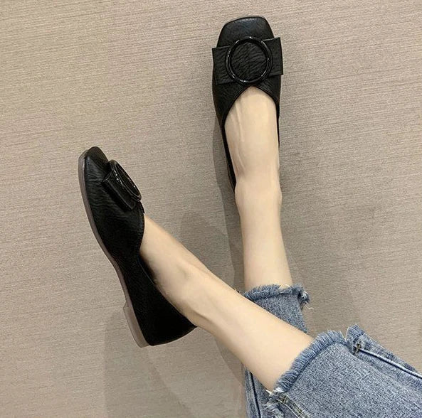 Shoes For Woman 2025 Flat Flats Women's Summer Footwear Low Heel Elegant Pointed Toe White On Promotion 39 Social Chic Point Hot