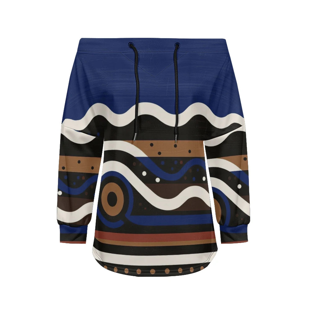 Sweat Off-Shoulder - Motifs Rayures & Pois