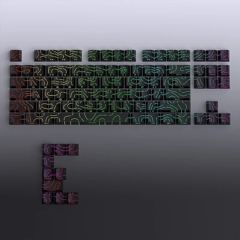 Contour 4.0 Side Engraved Keycap PBT Translucent 97 Key Gaming Mechanical Keyboard Key Cap White For Magnetic Switch F75 GMK87