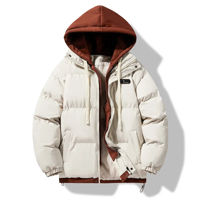 Manteau Faux 2 Pieces Homme Hiver Hood