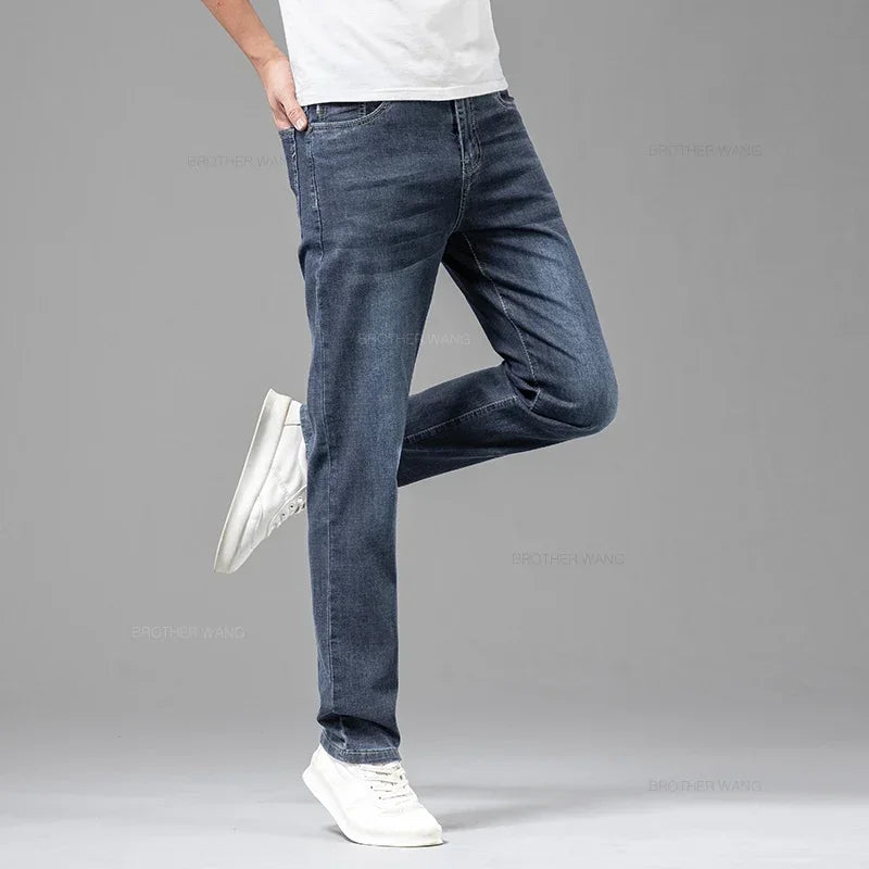Jean Homme Leger Coton Stretch Gris Clair