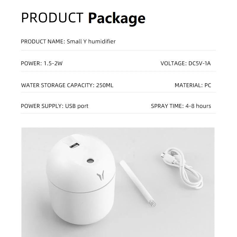 Humidificateur USB 250ml Diffuseur LED