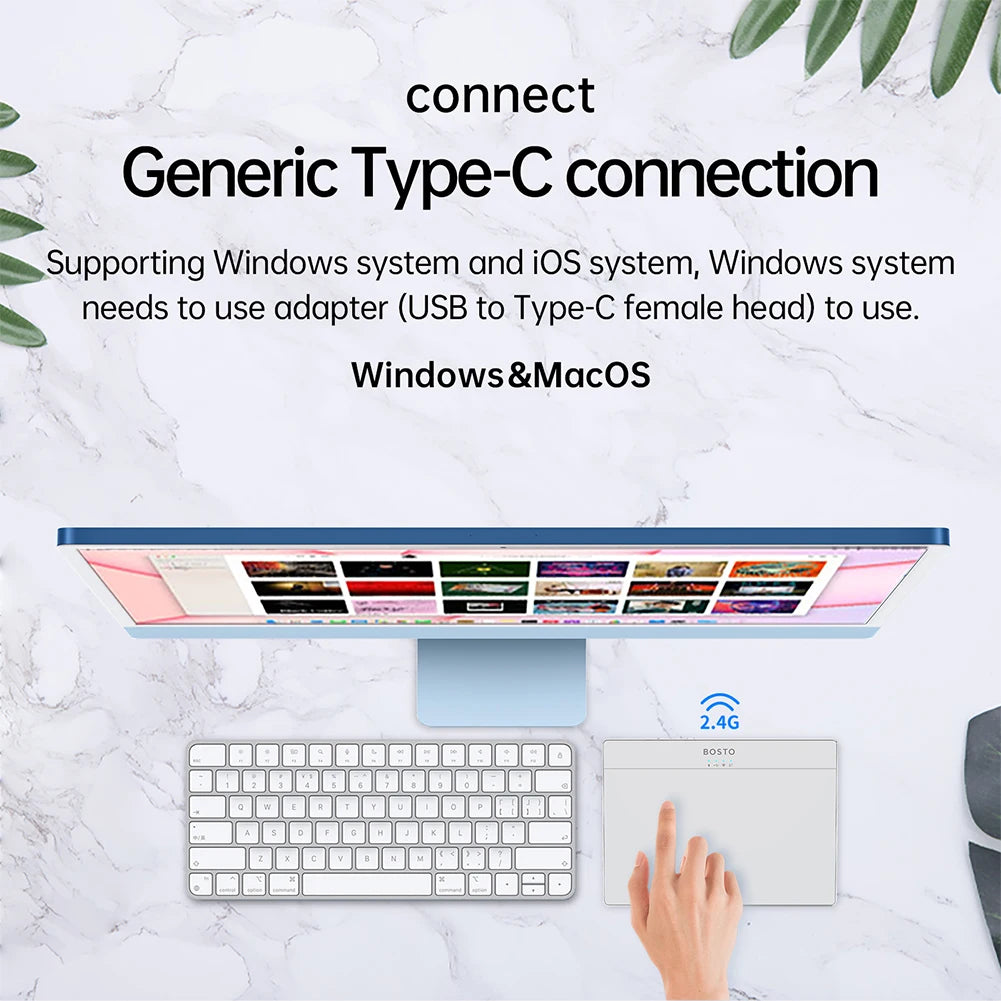 Portable Track Pad Multi-Gesture USB Touchpad Mouse Type-C Rechargeable Ergonomic Trackpad Mouse for Computer Notebook PC Laptop