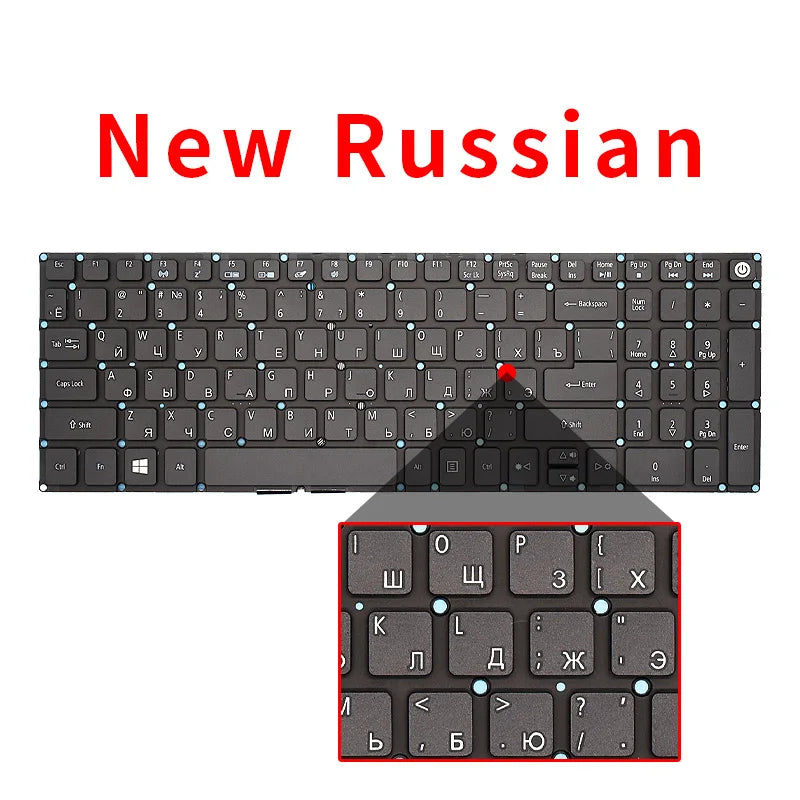 "RU/US/SP/BR Laptop Keyboard FOR Acer Aspire E5-573 E5-573T E5-573TG E5-573G E5-722 E15 E5-582P 507H 56AV 507H 54G6 F5-572 "