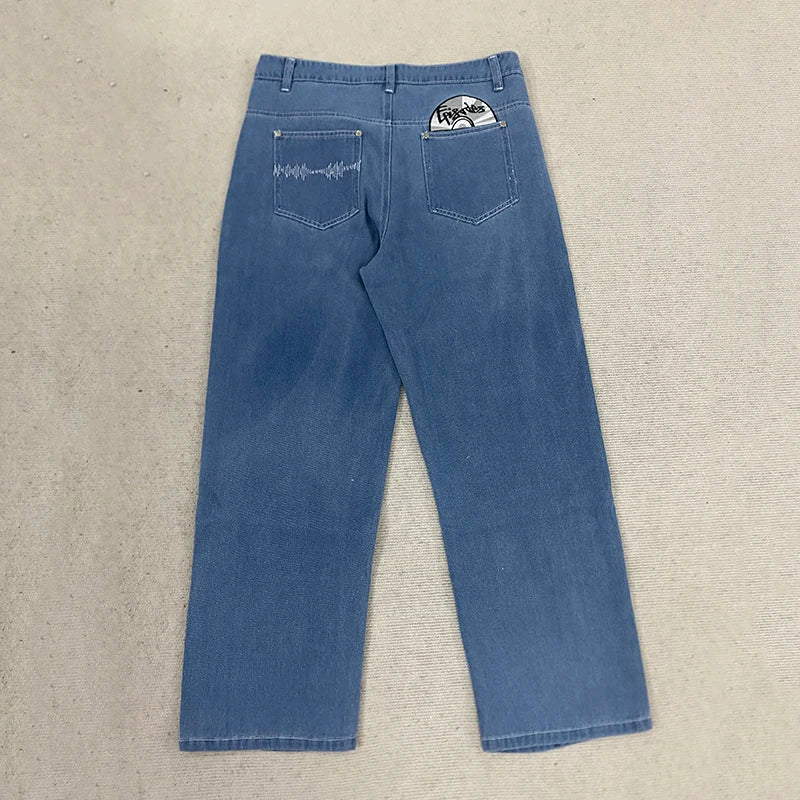Pantalon Streetwear Brodé Couple Automne