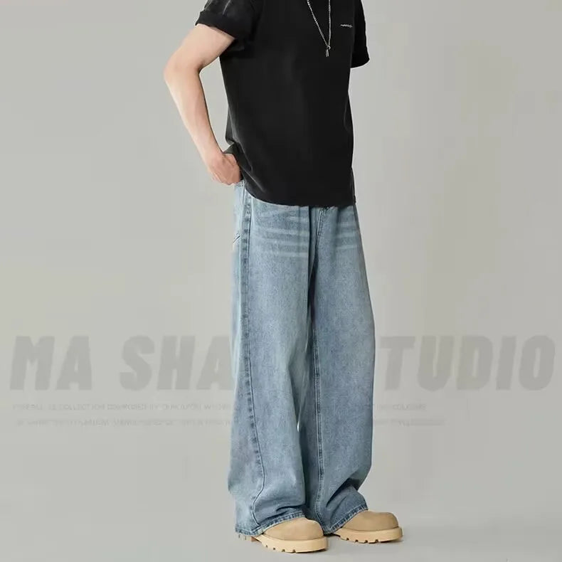 Jean Homme Wide Leg Old Blue Washed