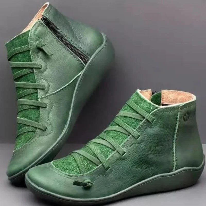 2025 for Women Lace Up Boots Snow Boots Woman Short Vintage Boots Mujer Botas Non-slip Shoes Socofy Chaussures Femmes