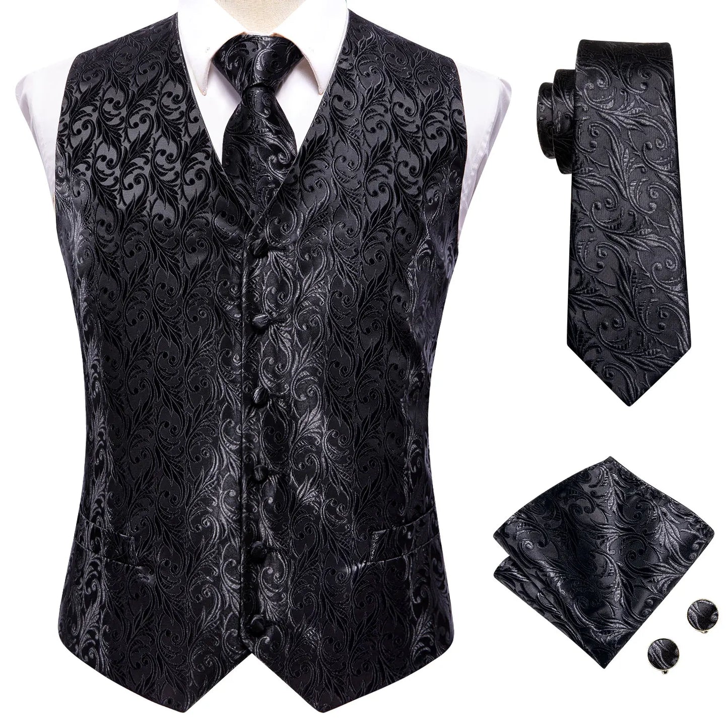 Gilet Cravate Hi-Tie Soie 4 Pieces