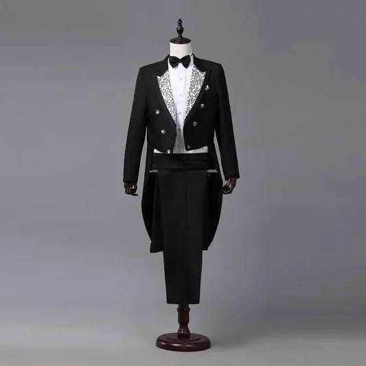 Frac Homme Blanc Noir Scene Magicien