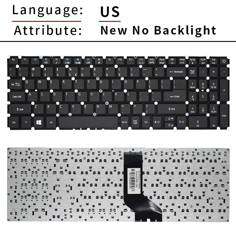 "RU/US/SP/BR Laptop Keyboard FOR Acer Aspire E5-573 E5-573T E5-573TG E5-573G E5-722 E15 E5-582P 507H 56AV 507H 54G6 F5-572 "