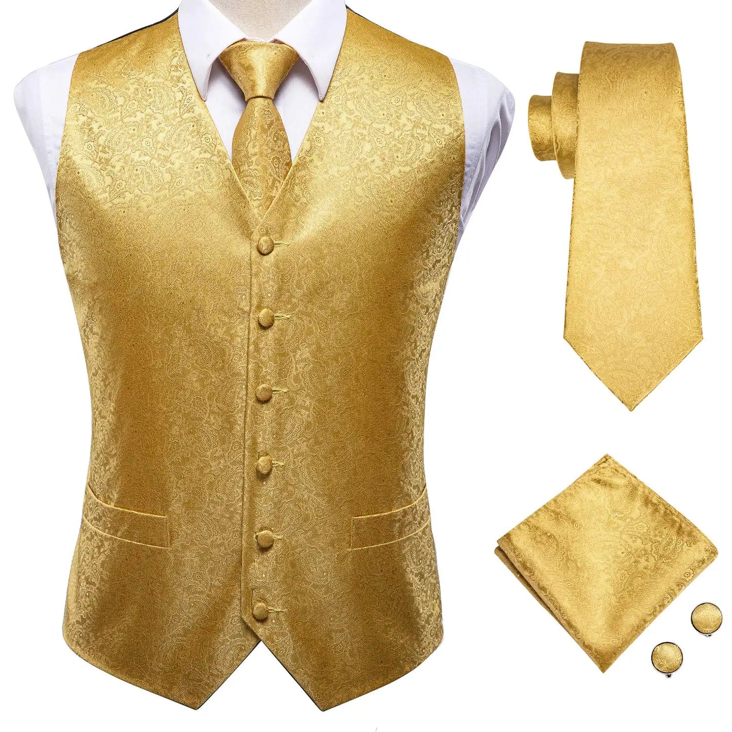 Gilet Cravate Hi-Tie Soie 4 Pieces