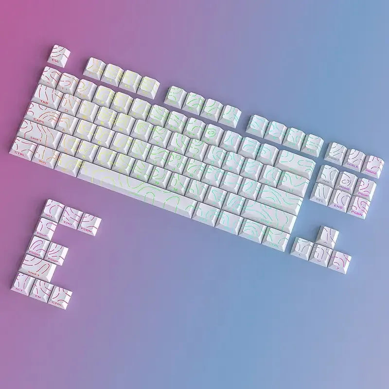 Contour 4.0 Side Engraved Keycap PBT Translucent 97 Key Gaming Mechanical Keyboard Key Cap White For Magnetic Switch F75 GMK87