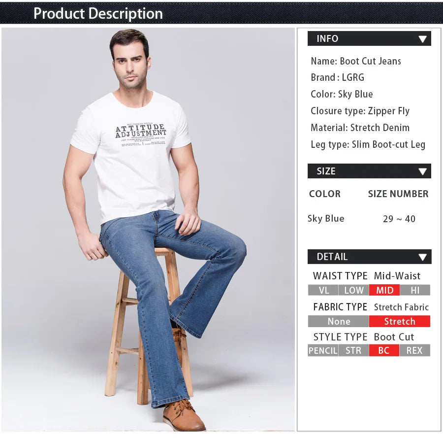 LGRG Jean Bootcut Slim Ciel Elastique