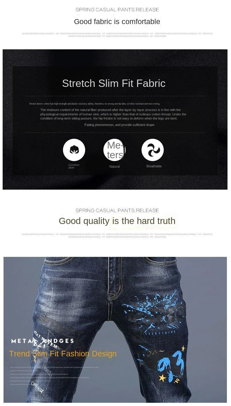 Jean Brode Patches Harajuku Slim Korean