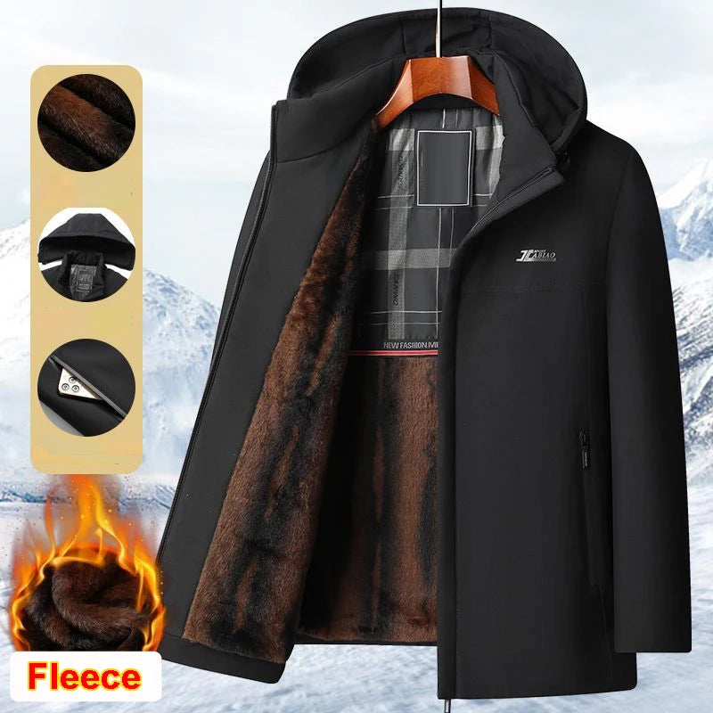 Parka Homme Chaude Capuche Poches Hiver