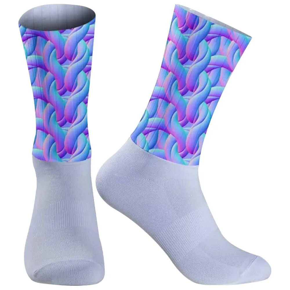 Sport christmas Socks  Outdoor Seamless Sports Cycling Socks New Anti High Slip Quality Breathable Road Bicycle Socks