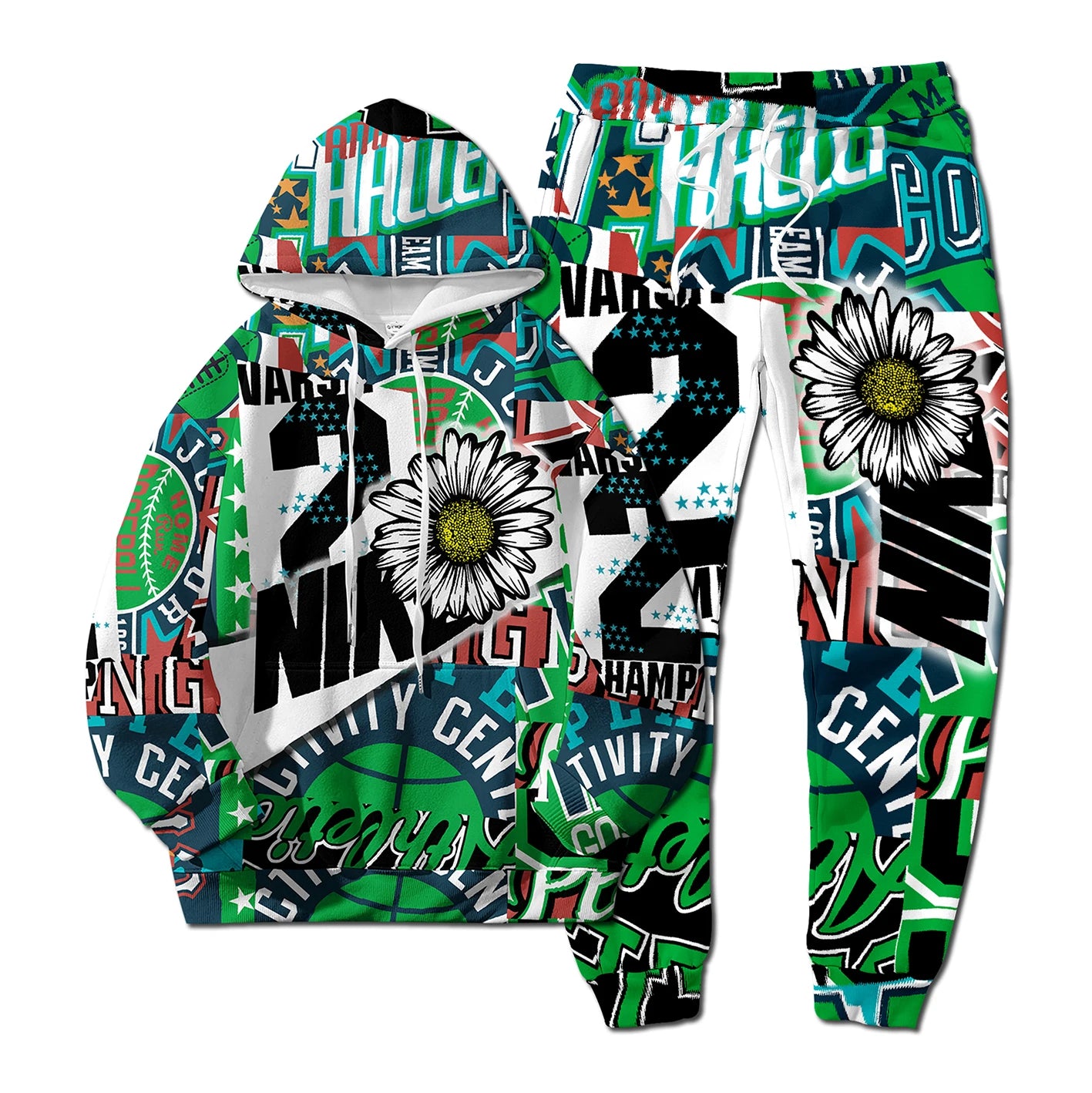 Ensemble Hoodie Pantalon 3D Digital Hip-Hop