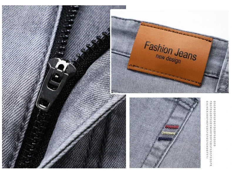 Jean Homme Leger Coton Stretch Gris Clair