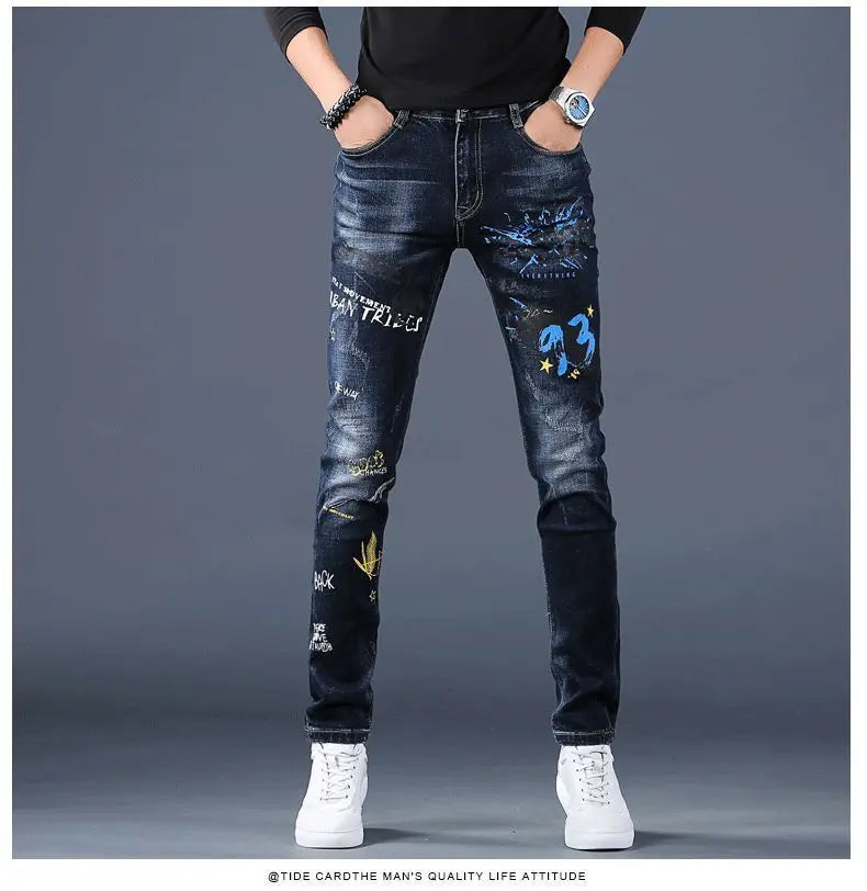 Jean Brode Patches Harajuku Slim Korean