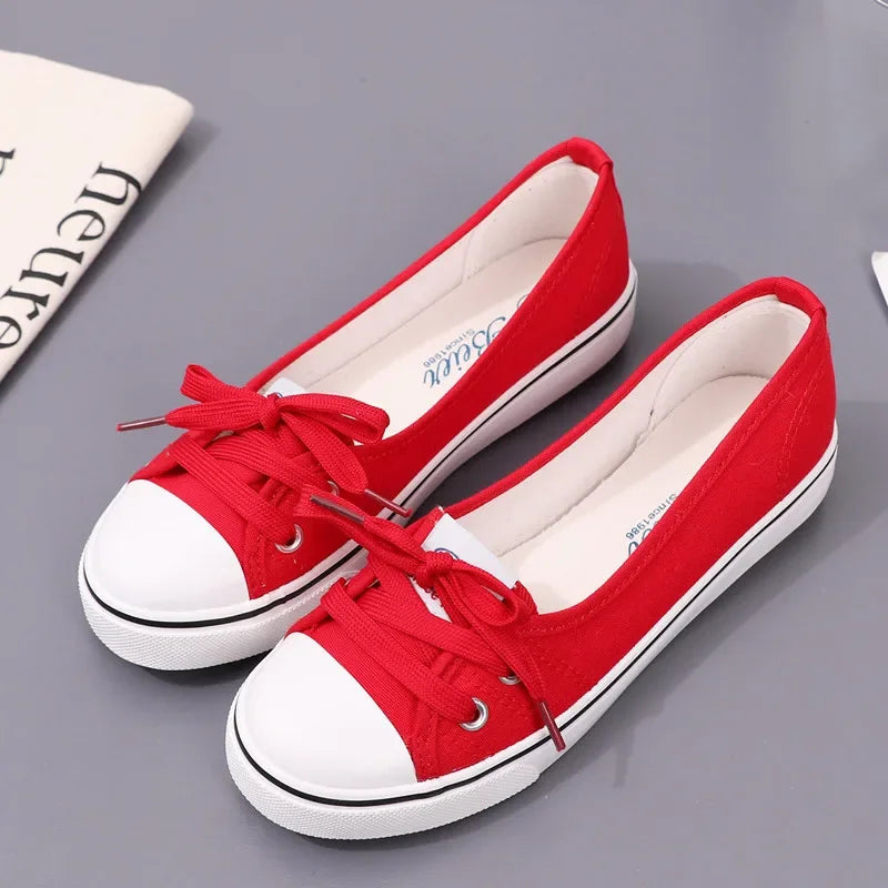 2023Sneakers Shoes for Women Zapatillas Mujer Solid Sapatilha Feminina Zapatilla Tenis Feminino Lace-up White Chaussures Plates