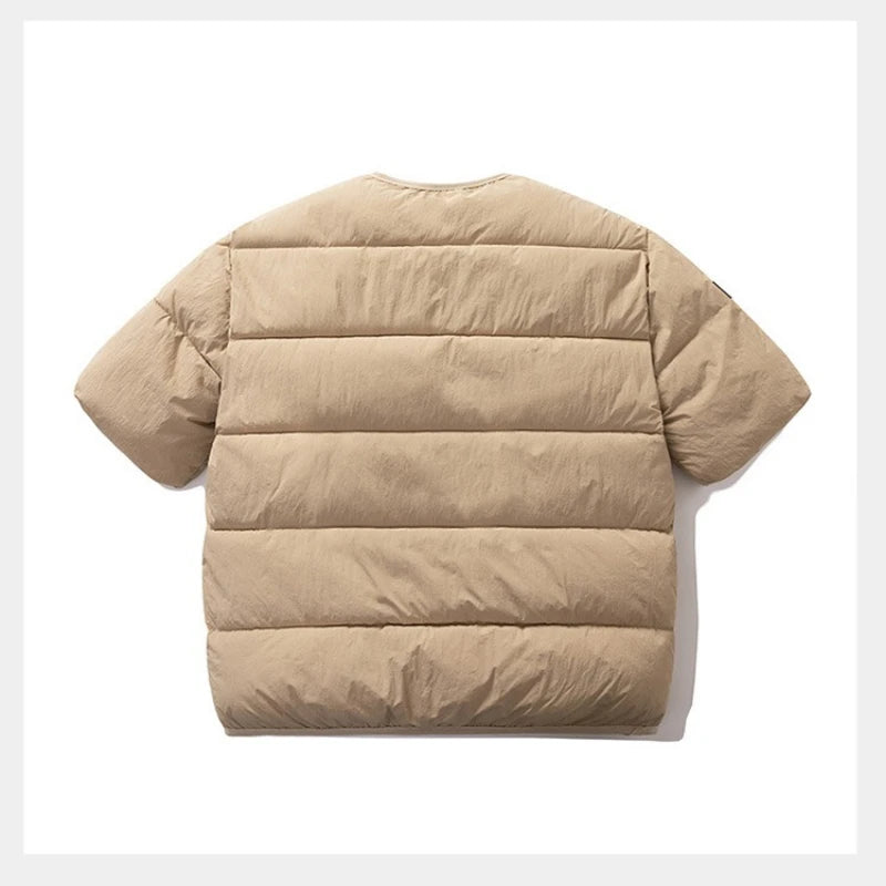 Korean Fashion Vests Warm Men and Women Half-sleeved Vest Jackets Winter Fashion Couple Cotton-Padded Vest Coats Warm Waistcoats