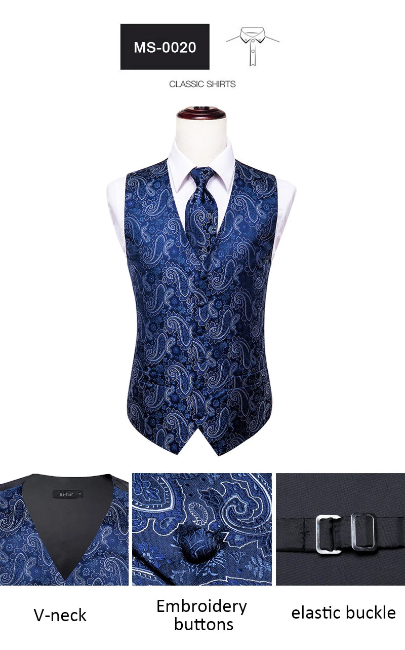 Gilet Cravate Hi-Tie Soie 4 Pieces