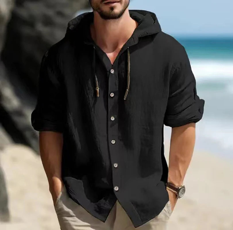 Chemise Cardigan Lin Coton ML Loose