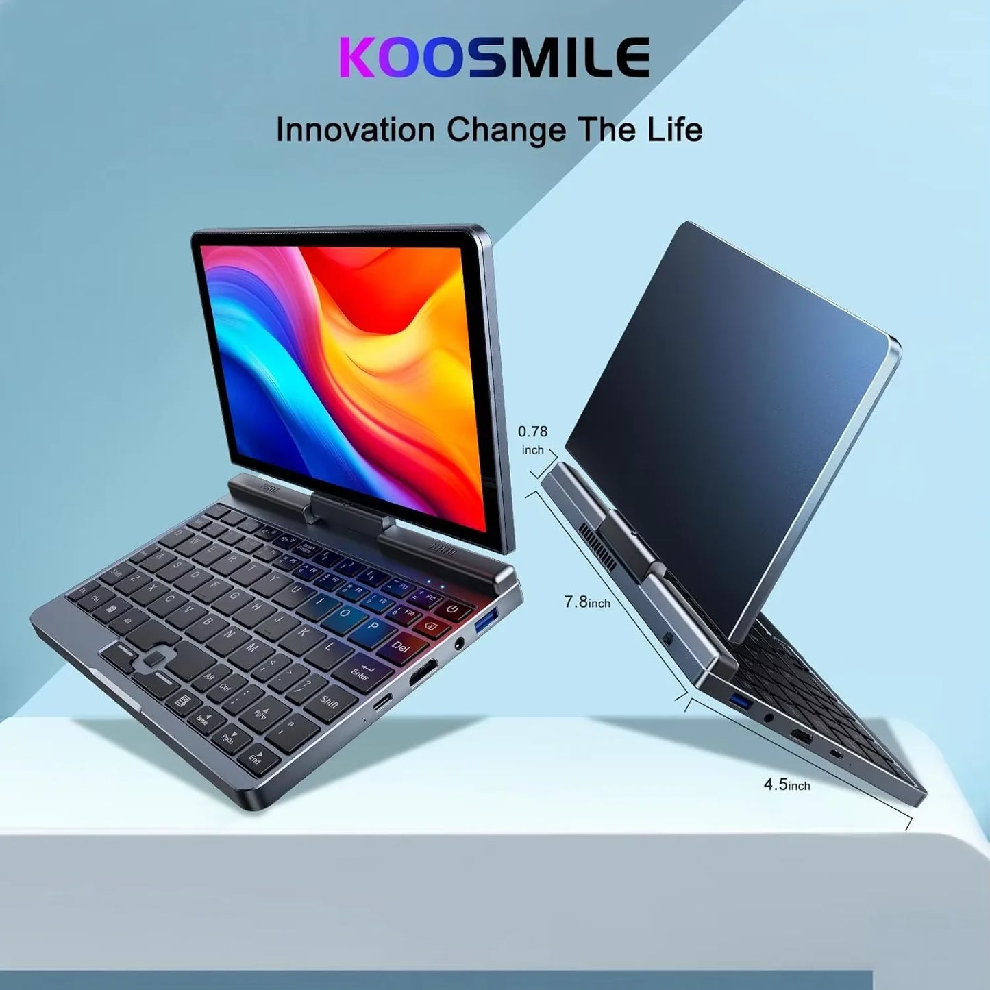 Portable Mini Laptop windows OS 8 Inch Touch Screen Notebook N150 12GB+1TB IPS Small Notebook Portable PC Micro Computer