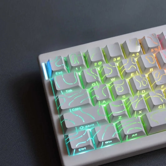 Set de Touches PBT "Neon Glow" - Gravure Latérale