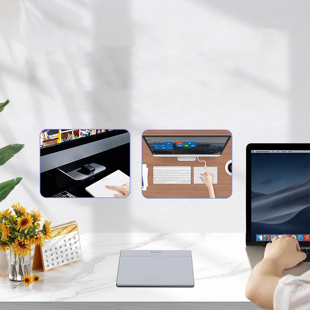 Portable Track Pad Multi-Gesture USB Touchpad Mouse Type-C Rechargeable Ergonomic Trackpad Mouse for Computer Notebook PC Laptop
