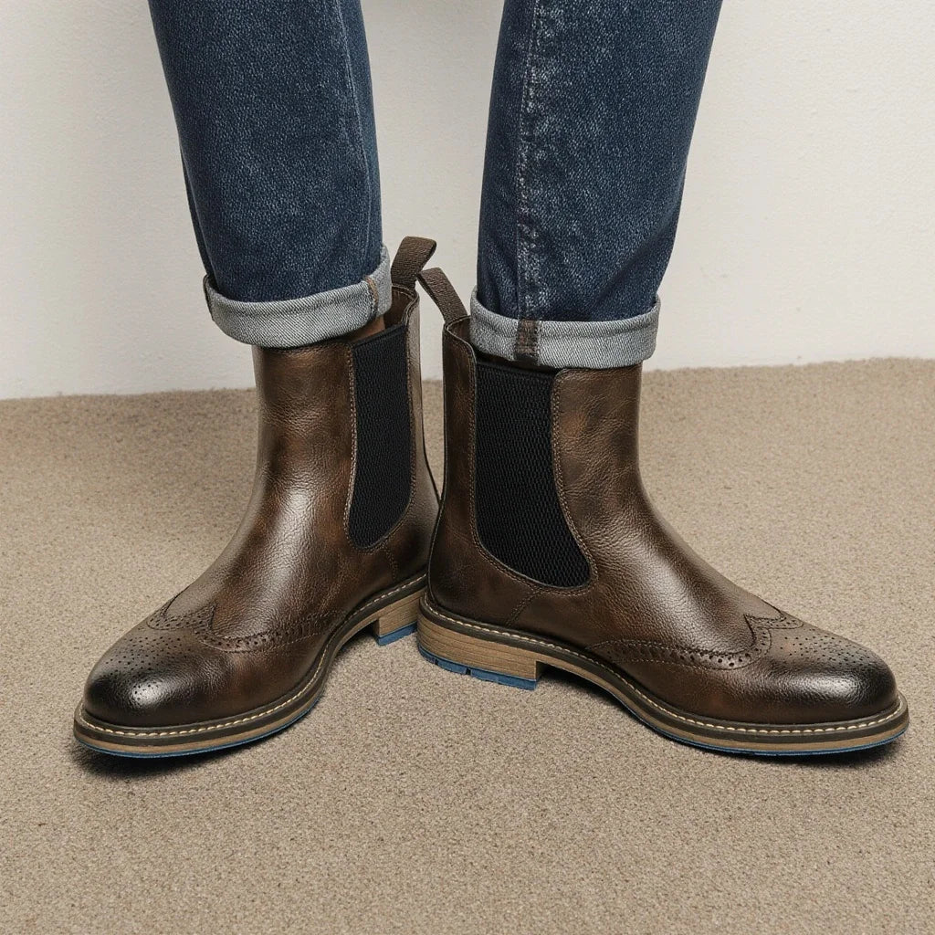 Chelsea Boots Men Casual Brand Comfortable 2026 Fashion Leather Boots